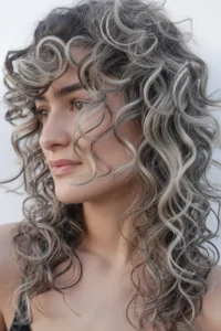 Silver Highlights on Curly Hair