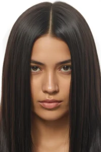 Sleek Straight Hair with Middle Part