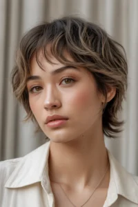 Soft Feathered Short Wolf Cut + Curtain Bangs