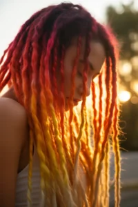 Sunset Ombre Locs (Red-Orange-Yellow)
