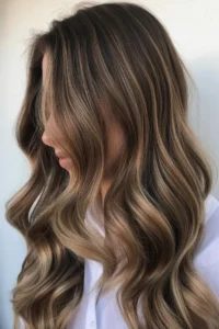 Caramel Highlights with Ash Brown Blend