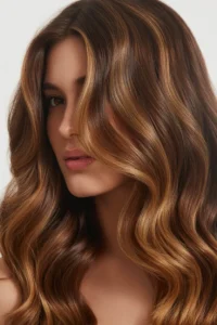 Caramel Highlights with Blowout Styling