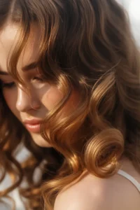 Caramel Highlights with Soft Curls