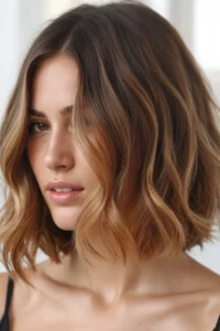 Choppy Bob With Balayage Color