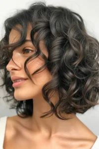 Choppy Bob With Natural Curls