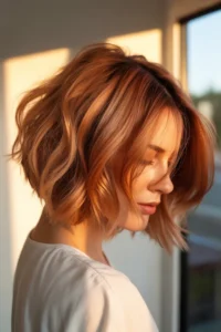 Choppy Bob With Soft Copper Tone