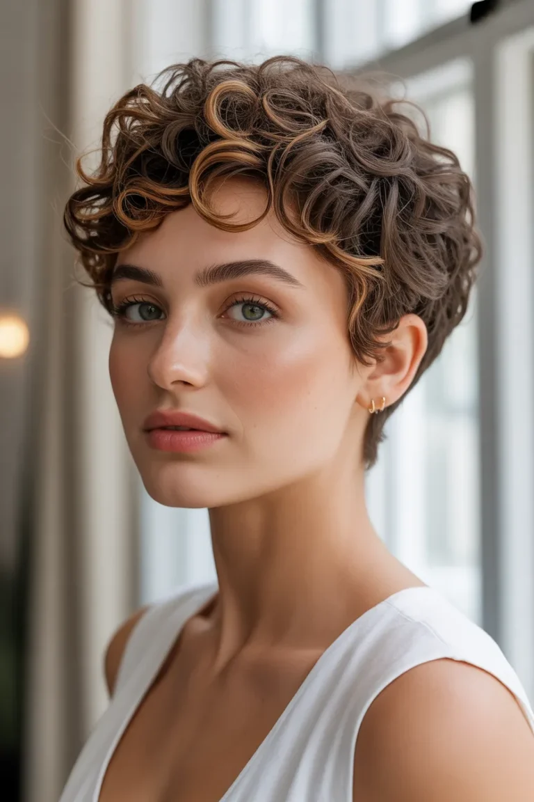 Classic Curly Pixie Cut