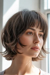 Classic Short Shag + Curtain Bangs