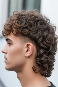 Curly Faded Mullet