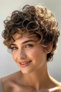 Curly Pixie with Crown Volume
