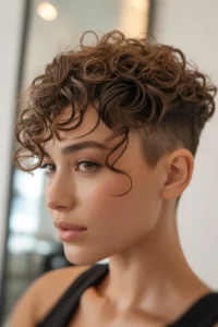 Curly Pixie with Long Top