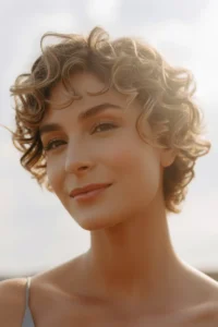 Curly Pixie with Soft Feminine Shape