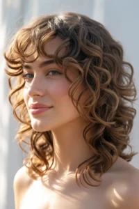 Curly Shag with Curtain Bangs