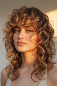 Curly Shag with Highlights (Balayage Dimension)