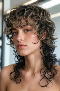 Curly Shag with Mullet Shape