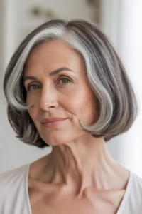 Gray Bob with Silver Highlights