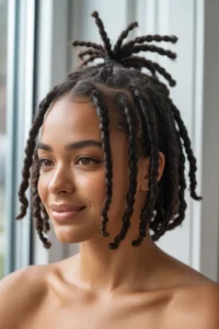 Half-Up Half-Down Short Locs