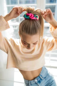 High Ponytail With Scrunchie