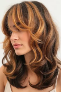 Layered Hair with Curtain Bangs