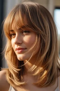 Layered Hair with Wispy Bangs