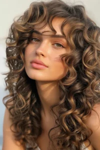 Long Layered Curls With Middle Part