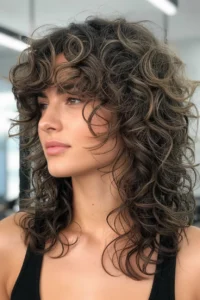 Long Shag Layers for Curly Hair