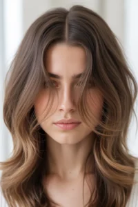 Long Shag with Middle Part & Soft Waves