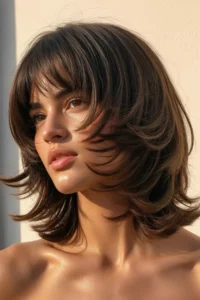 Medium Shag with Curtain Bangs