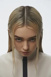 Middle Part Sleek Straight Hair