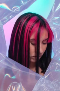 Pink Skunk Hair (Dark + Pink Streaks)