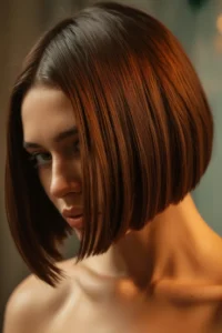Razor Bob with Brunette Gloss