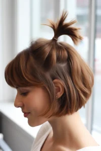 Short Hair With Tiny Ponytail