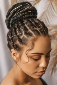 Short Loc Updo with Pins