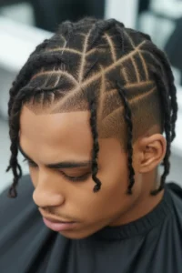 Short Locs with Curved Parting