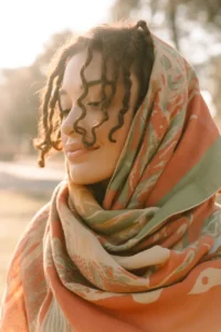 Short Locs with Scarf Wrap