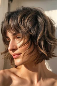Short Shag + Bangs Designed for Air-Drying