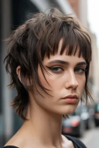 Short Shag + Bangs + Punk-Alt Texture