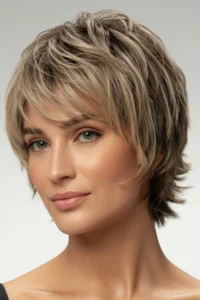 Short Shag + Bangs for Thick Hair