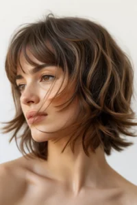 Short Shag + French Bangs