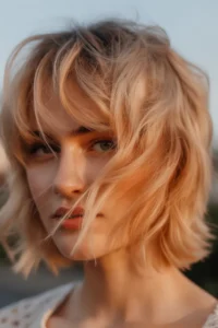 Short Shag + Side Swept Bangs