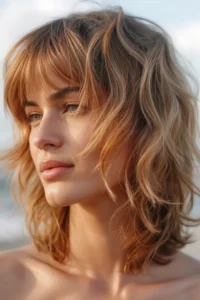 Short Shag + Wavy Texture Bangs