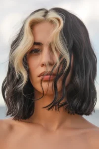 Skunk Hair on Shoulder-Length Lob