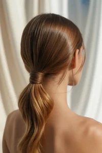 Sleek Ponytail + Hair Wrap