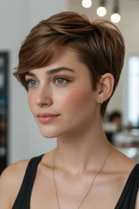 Textured Pixie With Side Sweep