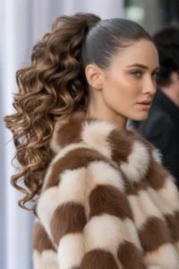 Voluminous Curled Ponytail