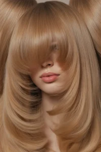 90s Blowout on Long Straight Hair