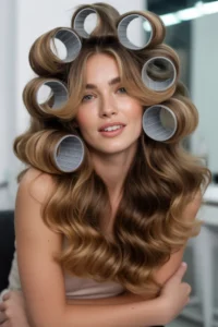 90s Blowout with Hair Rollers