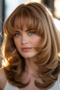 90s Blowout with Layered Bangs