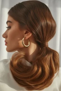 90s Blowout with Sleek Low Ponytail