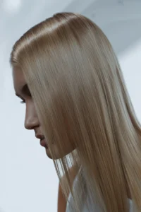 Ash Blonde Sleek Straight Hair